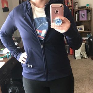 Navy Blue Under Armour Zip Up Sweatshirt